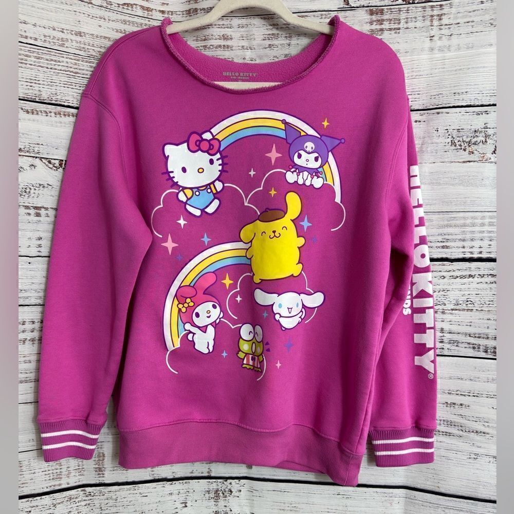 Hello Kitty‎ And Friends Sweatshirt Womens Size Medium cartoon TV Graphic Pink